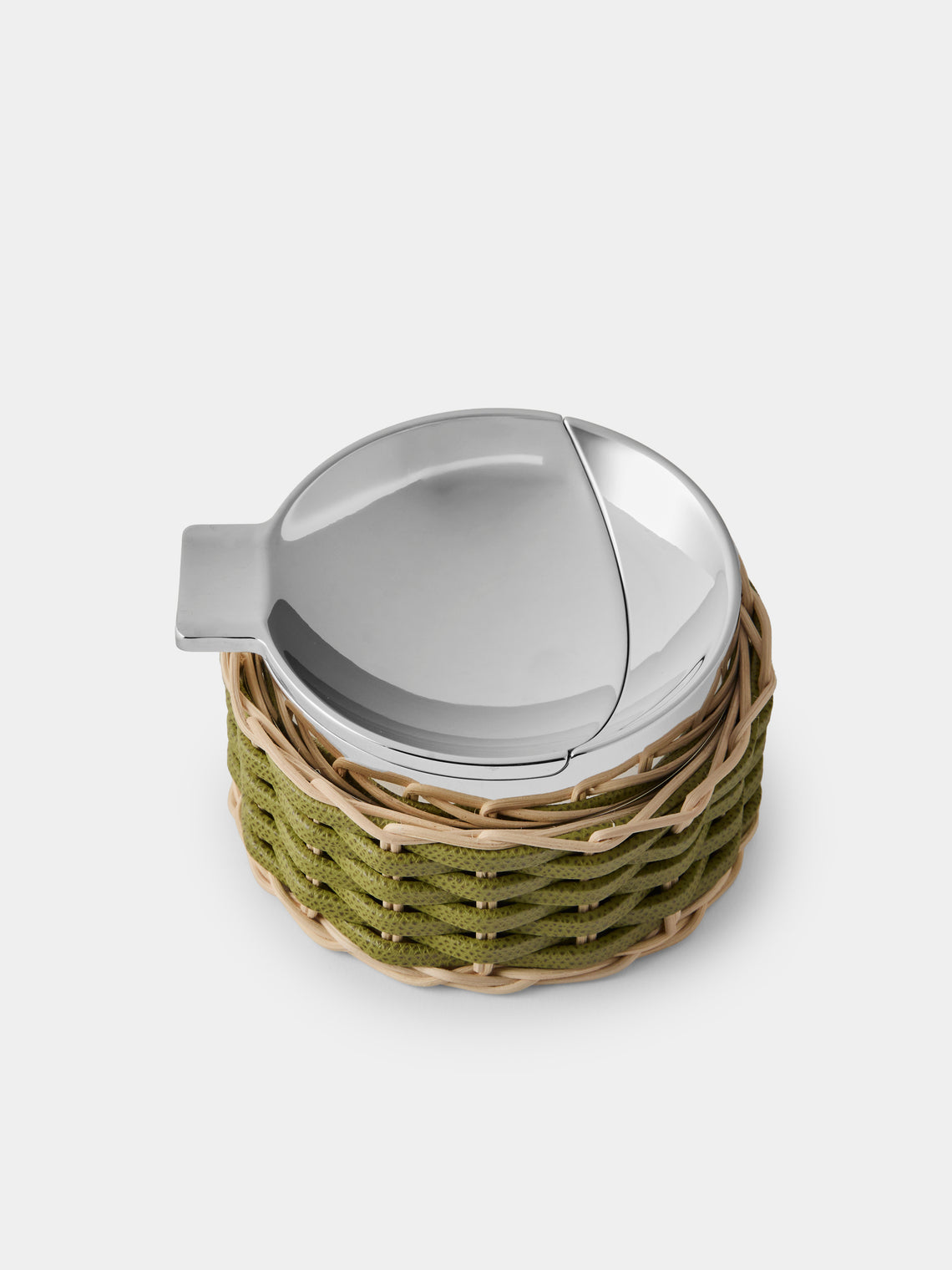 Pigment France - Toledo Leather and Rattan Ashtray - Green - ABASK