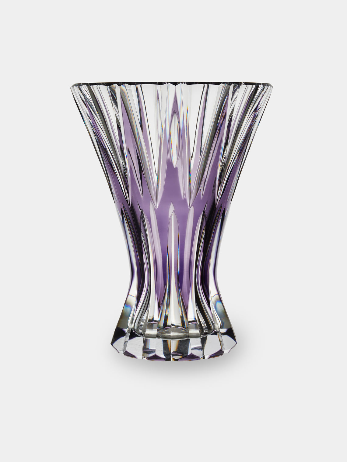 Antique and Vintage - 1970s Val Saint Lambert Crystal Vase (12in/31cm) - Purple - ABASK - 