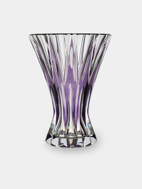 Antique and Vintage - 1970s Val Saint Lambert Crystal Vase (12in/31cm) - Purple - ABASK - 