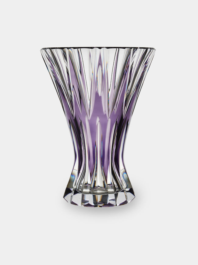 Antique and Vintage - 1970s Val Saint Lambert Crystal Vase (12in/31cm) - Purple - ABASK - 