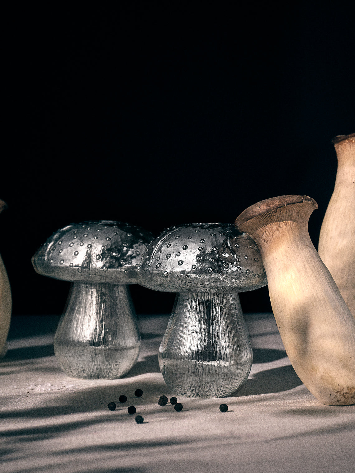 Silver - Mushroom Sterling Silver Salt and Pepper Shakers (Set of 2) - Silver - ABASK