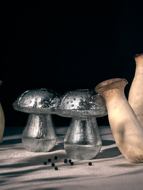 Silver - Mushroom Sterling Silver Salt and Pepper Shakers (Set of 2) - Silver - ABASK