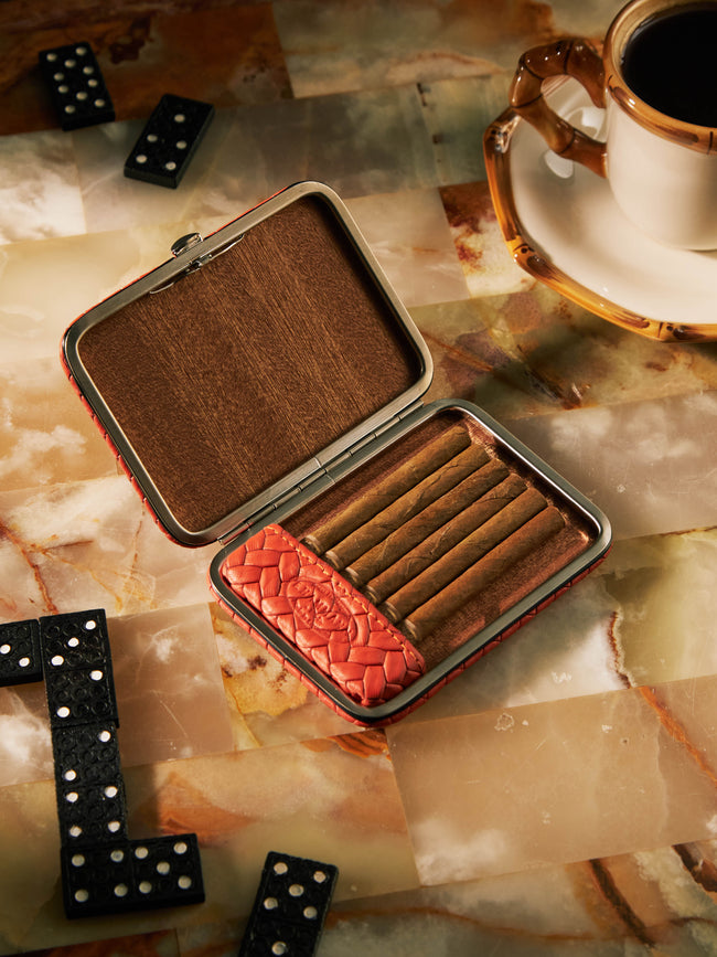 F. Hammann - Woven Leather Cigarette Case (7 Cigarettes) -  - ABASK