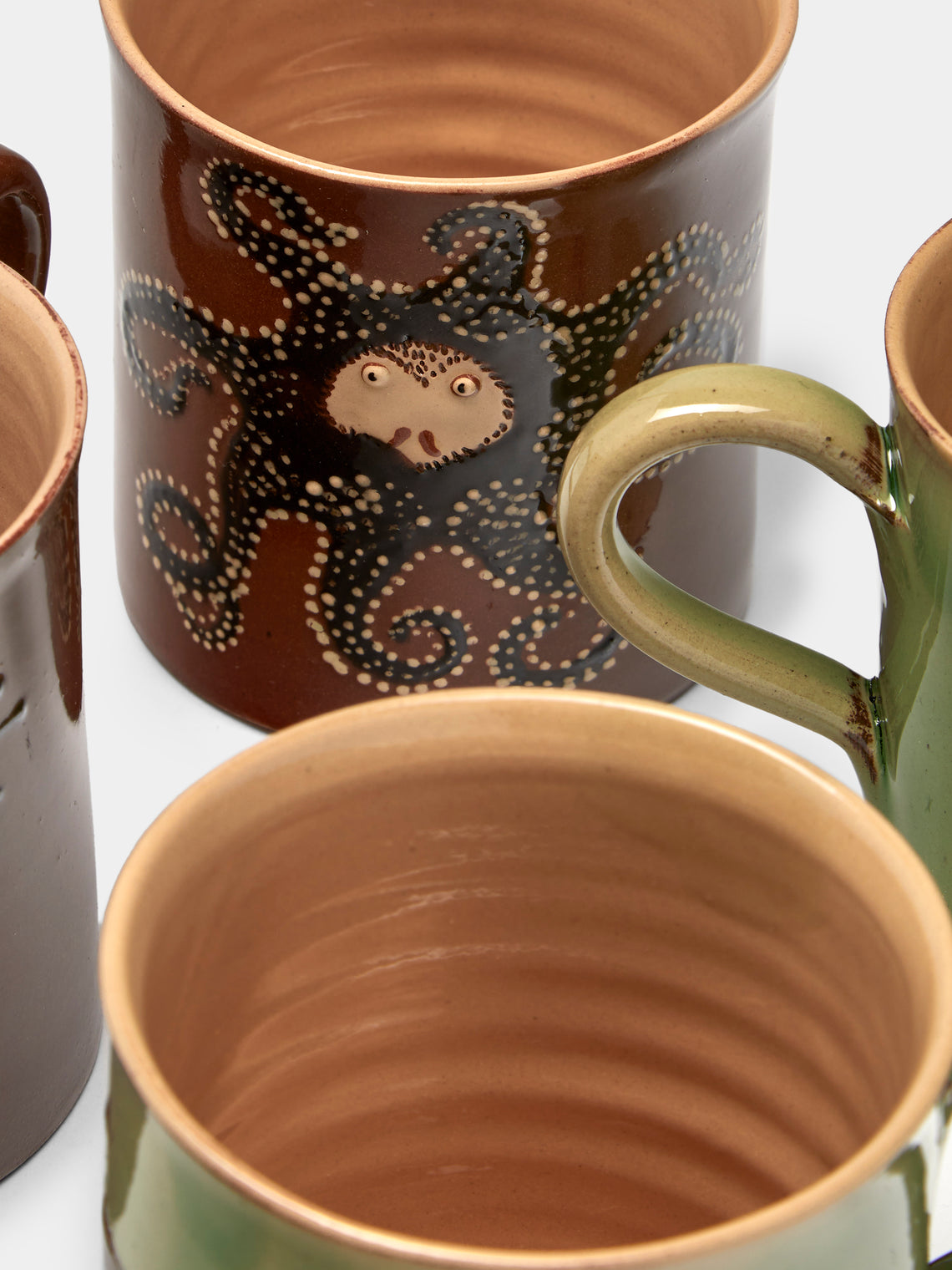 Poterie d’Évires - Animals Hand-Painted Ceramic Mugs (Set of 4) - Multiple - ABASK