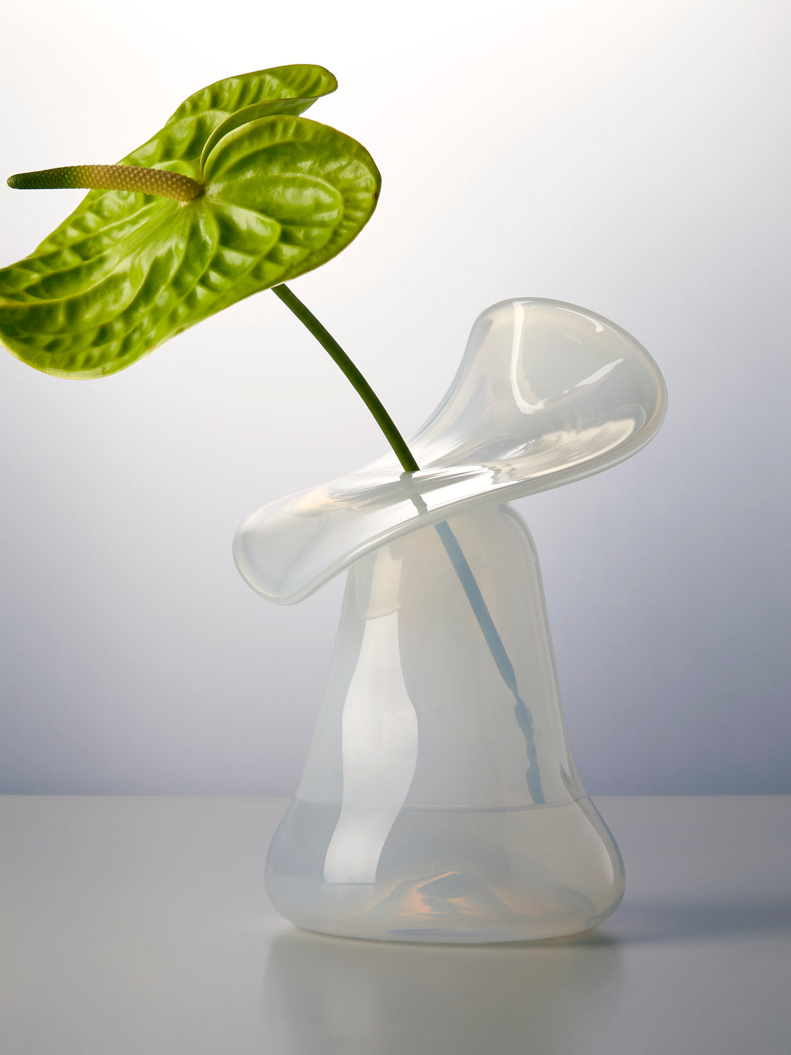 Oog Objects - 5 Hand-Blown Glass Vase (10.5in/26.5cm) - White - ABASK