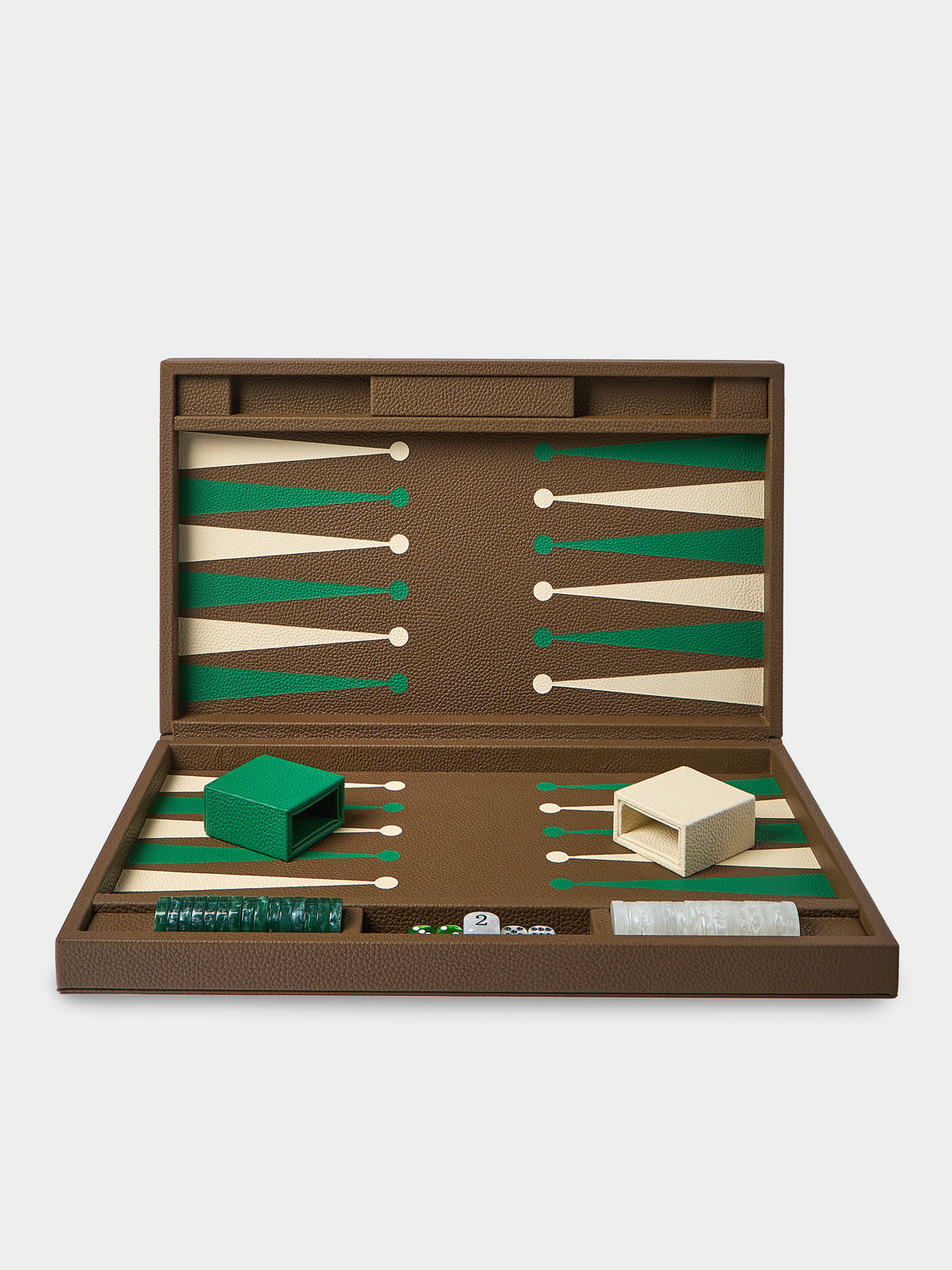 Belotier - Leather Large Backgammon Set - Brown - ABASK