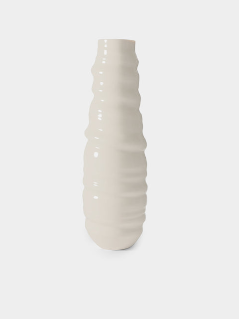 Johanne Coker - No. 3 Hand-Thrown Porcelain Vase (17.5in/45cm) - White - ABASK - 