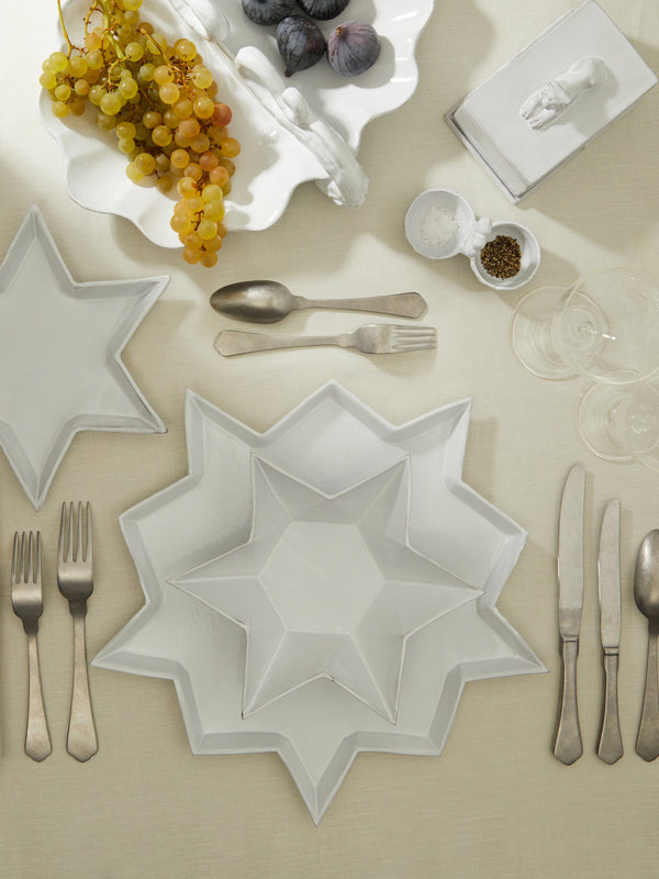 Astier de Villatte - Etoile Hand-Glazed Ceramic Dinner Plate (Set of 2) - White - ABASK