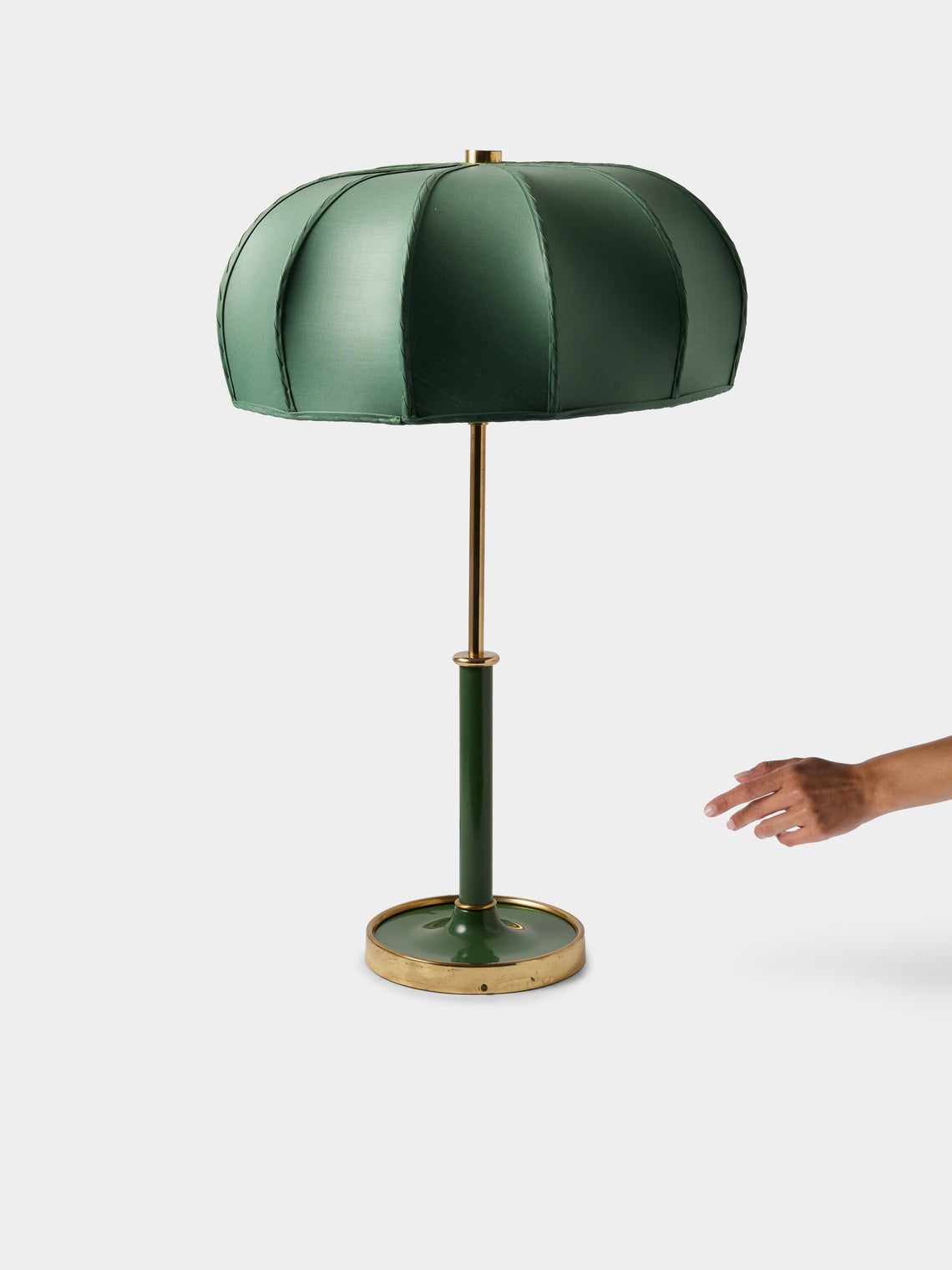 Antique and Vintage - 1940 Josef Frank Model 2466 Lacquer and Brass Table Lamp - Green - ABASK