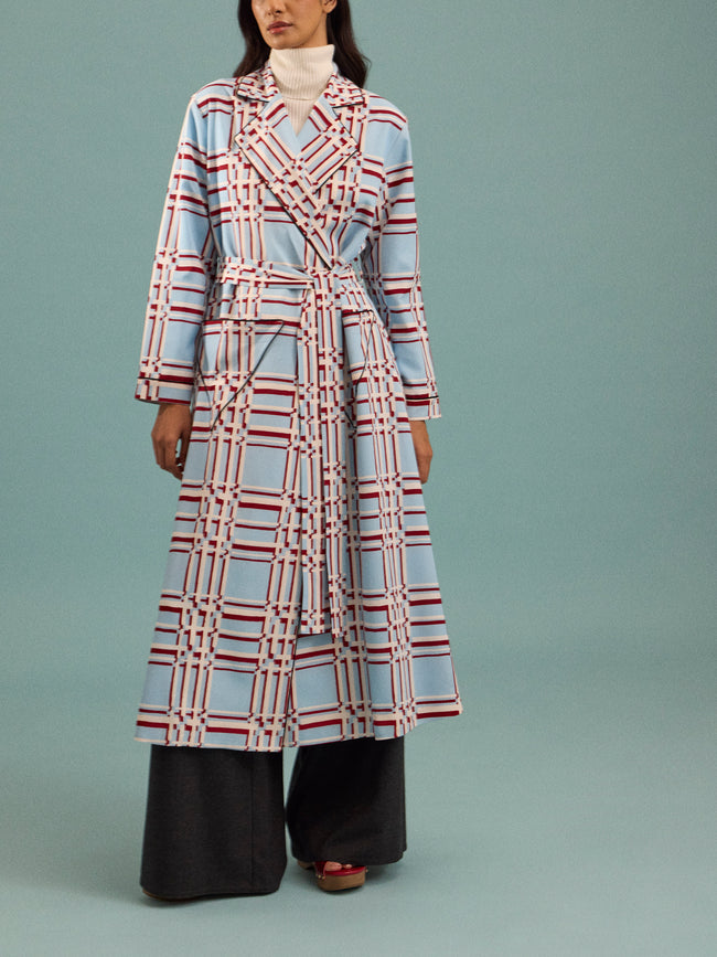 Emilia Wickstead - Georgette Painted-Grid Robe - Multiple - ABASK