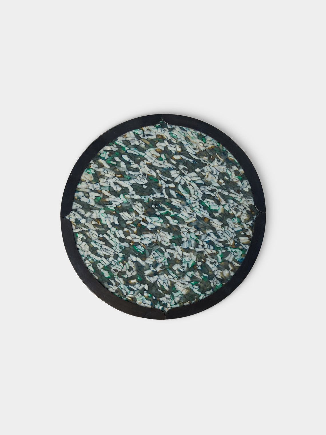 Droulers - Ondine Burnished Brass Tray (10in/25cm) - Blue - ABASK