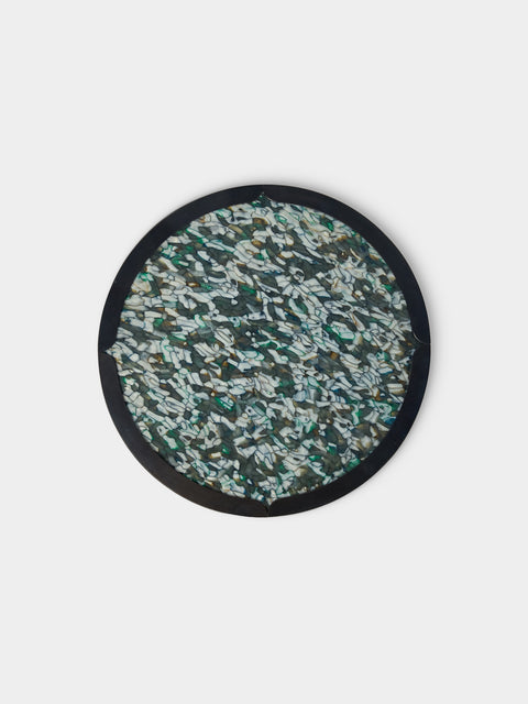 Droulers - Ondine Burnished Brass Tray (10in/25cm) - Blue - ABASK