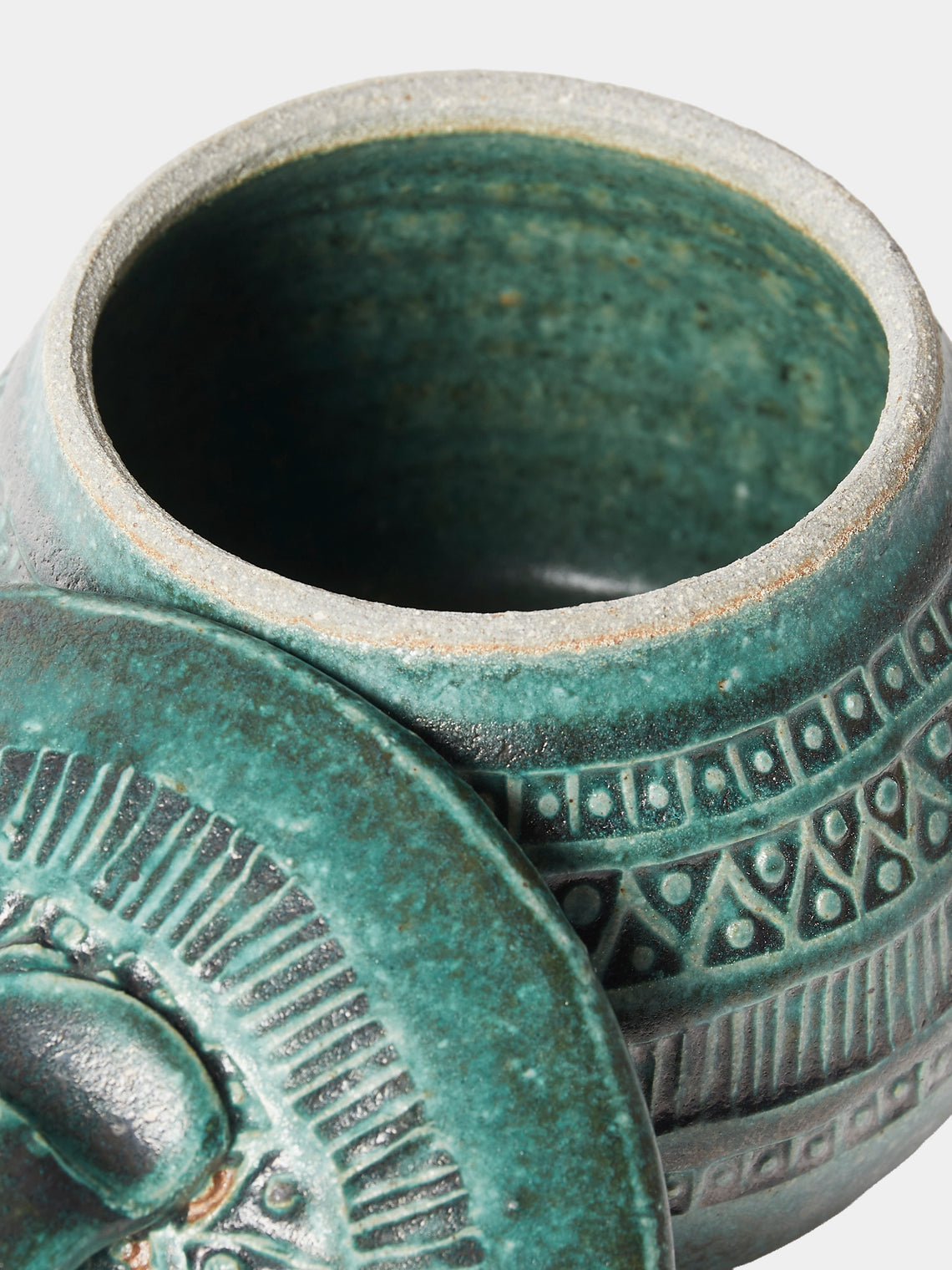 Matthew Foster - Ceramic Patterned Lidded Jar - Green - ABASK