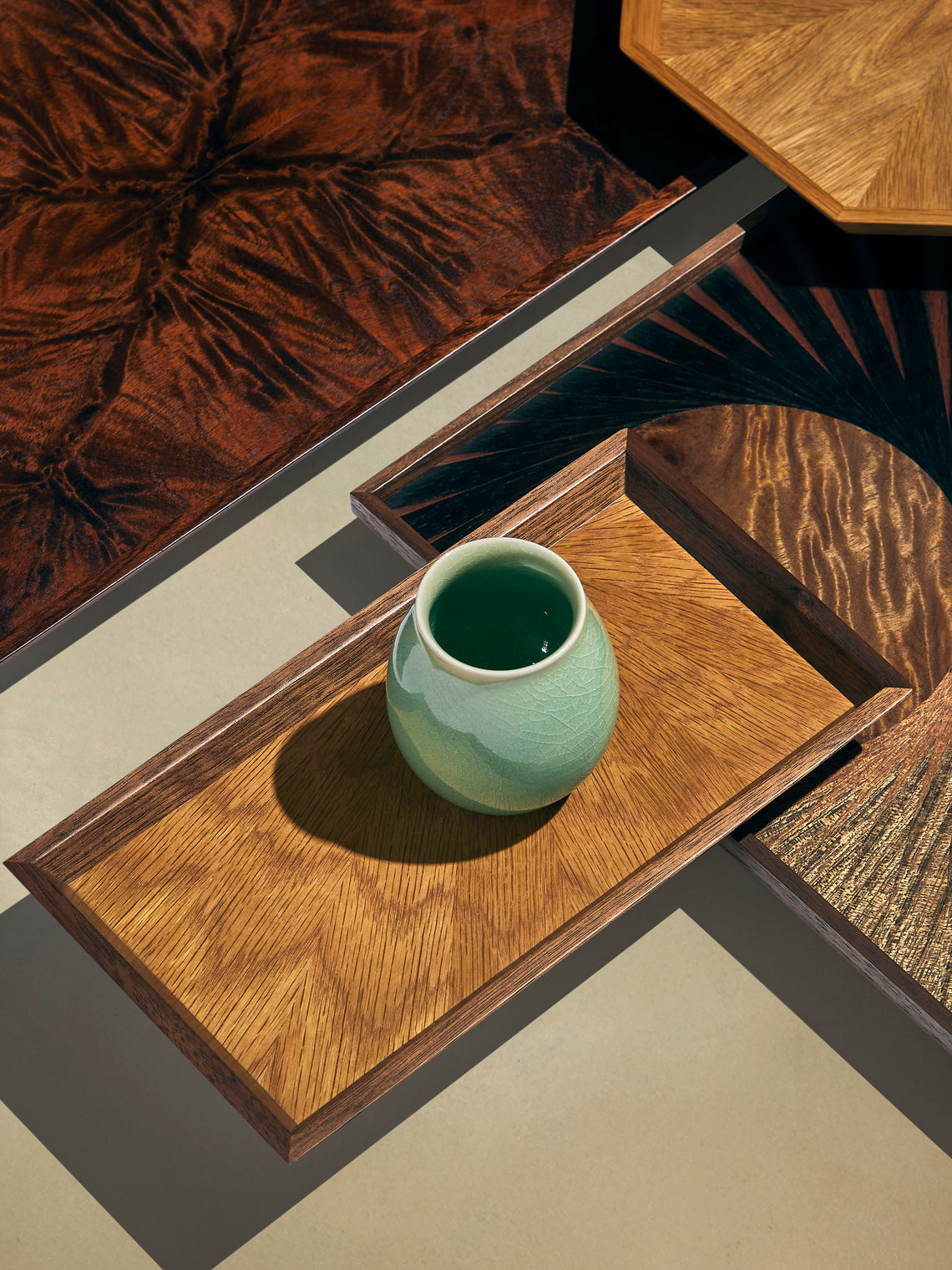 Mori Kougei - Poke Oak Cutlery Tray (10.5in/26.5cm) - Brown - ABASK