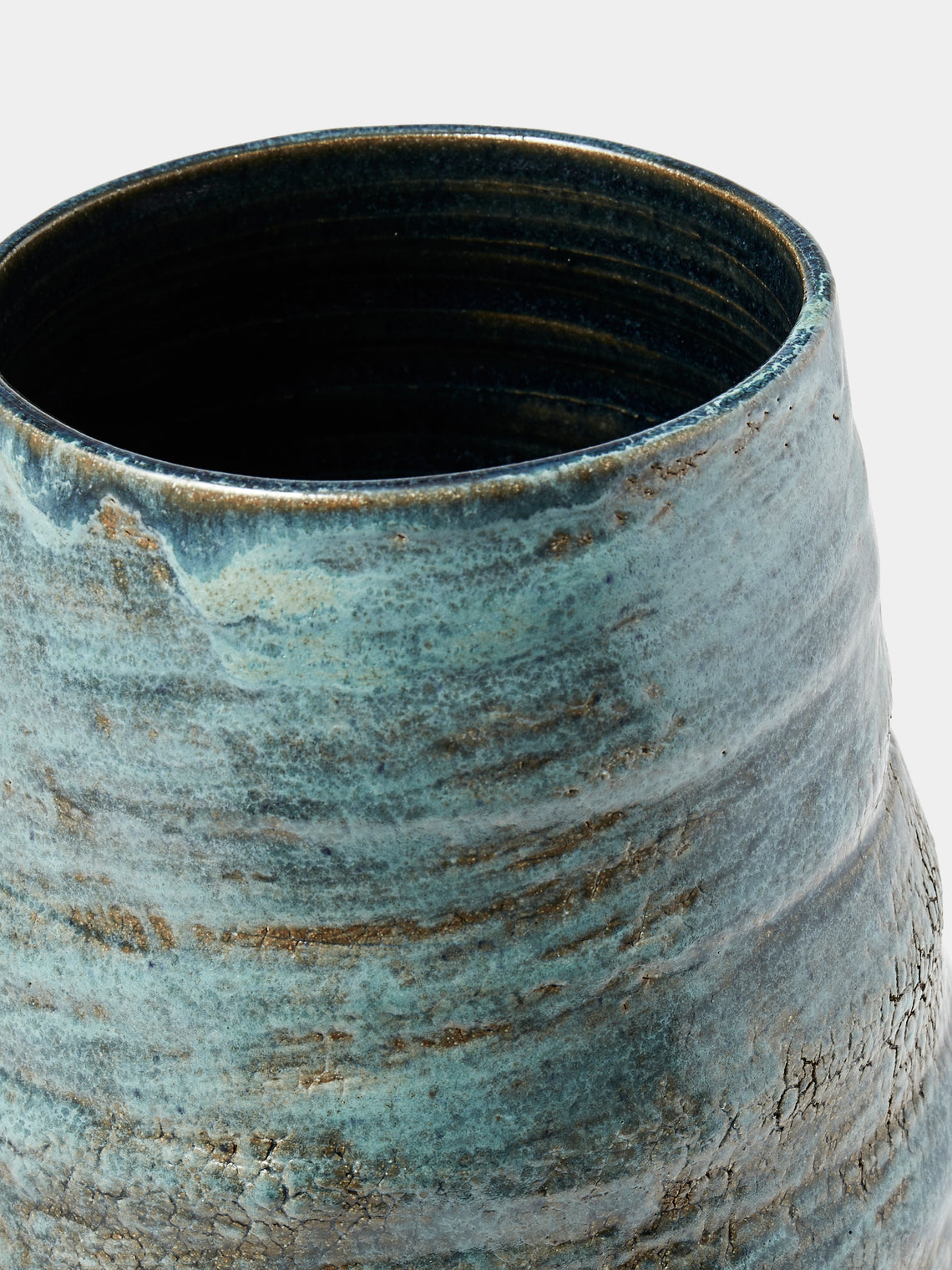 Peter Speliopoulos Projects - Hand-Thrown Stoneware Vase (12in/30.5cm) - Blue - ABASK