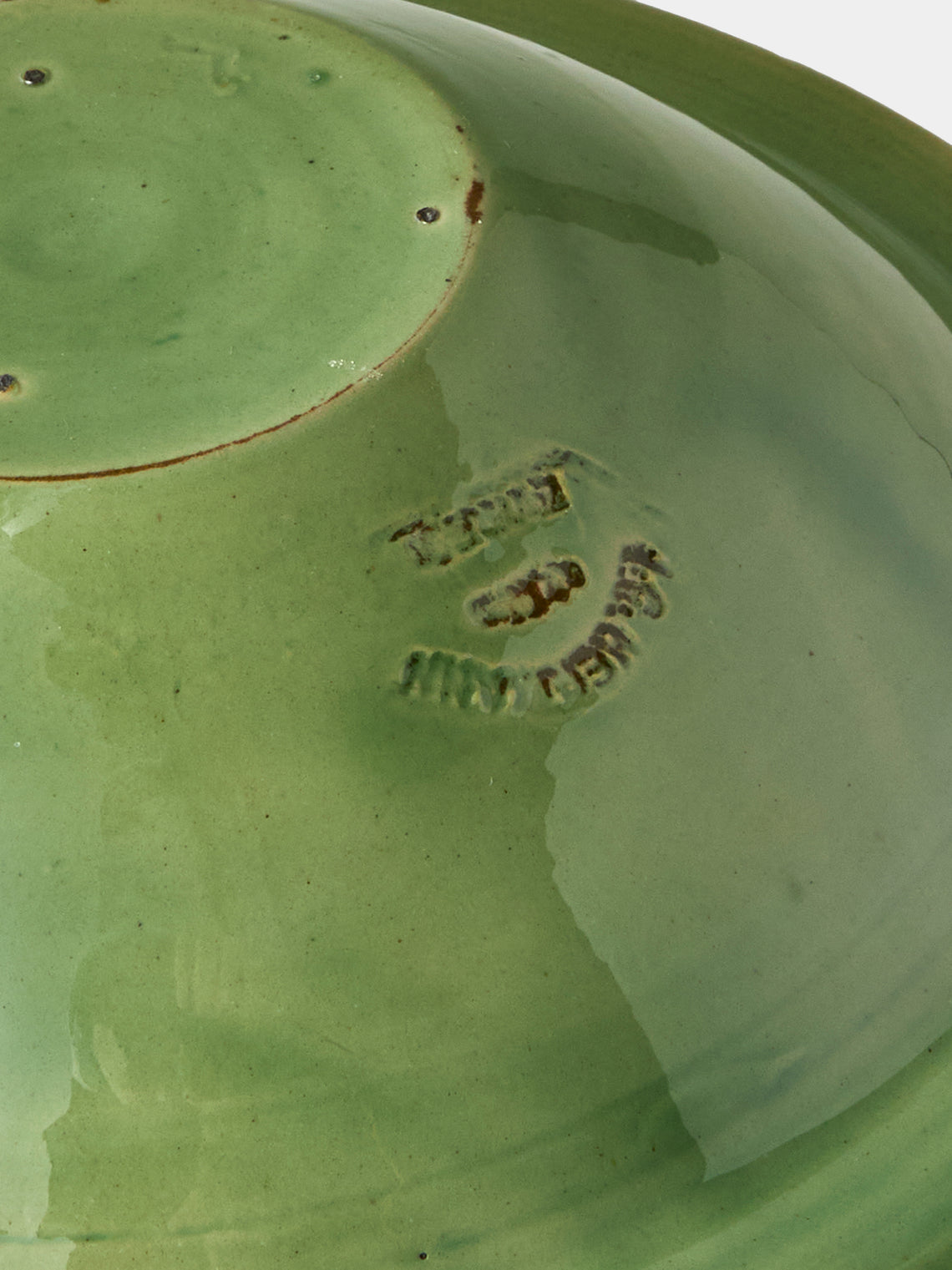 Poterie d’Évires - Flowers Hand-Painted Ceramic Small Serving Bowl - Green - ABASK