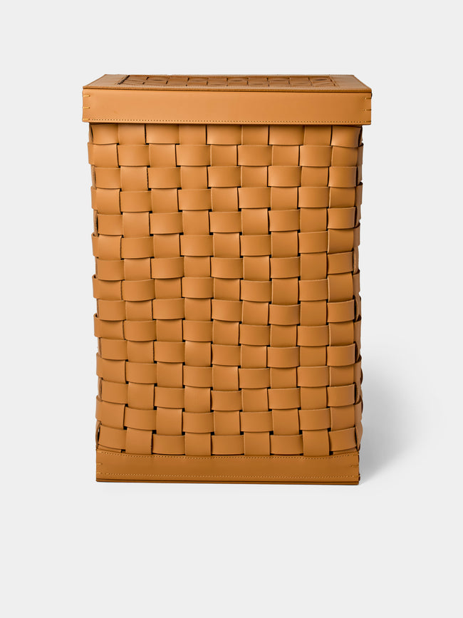 Riviere - Barcelona Water-Resistant Leather Laundry Basket - Tan - ABASK - 