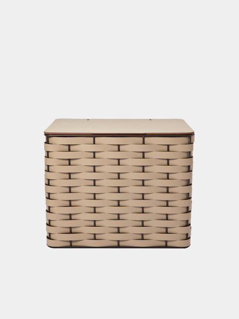 RUDI - Nassa No. 17 Leather Rectangular Basket - Gray - ABASK - 