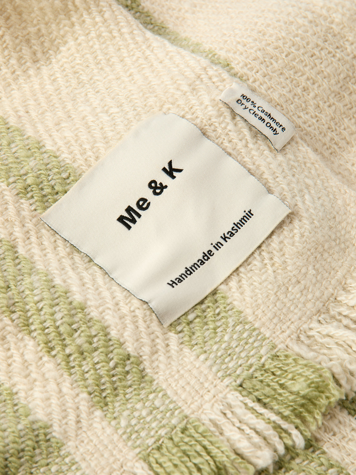 Me & K - Classic Stripes Cashmere Throw (67in/1.7m) - Cream - ABASK