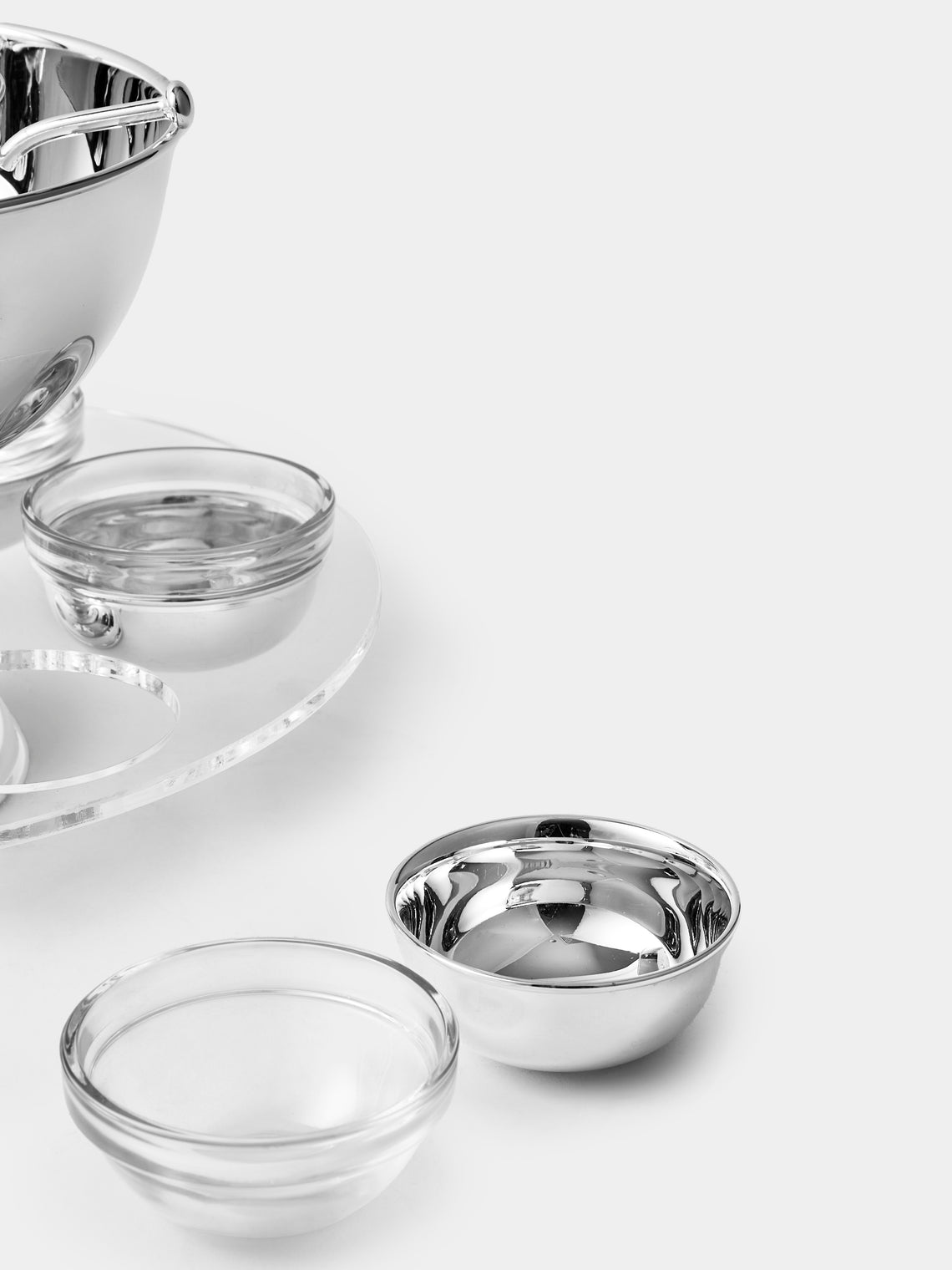 Greggio - Silver-Plated Caviar Bowl with Glasses - Silver - ABASK