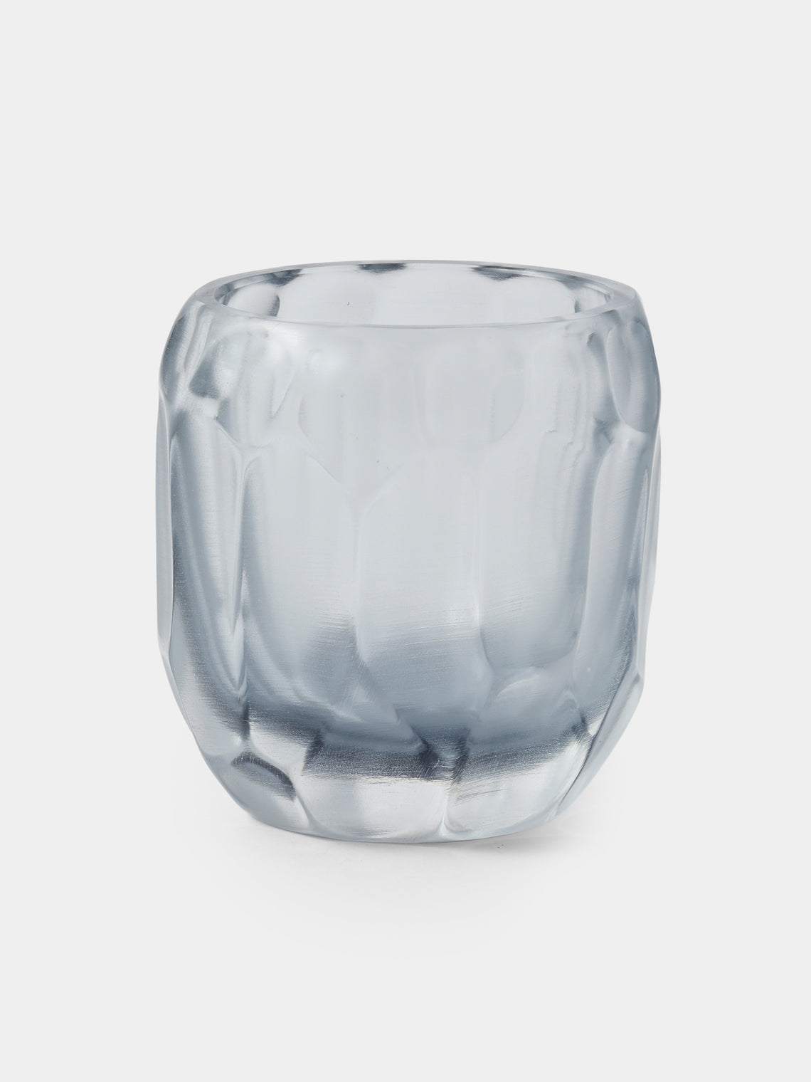 Micheluzzi Glass - Rullo Acciaio Bamboo Hand-Blown Murano Glass Vase (4.5in/12cm) - Blue - ABASK - 