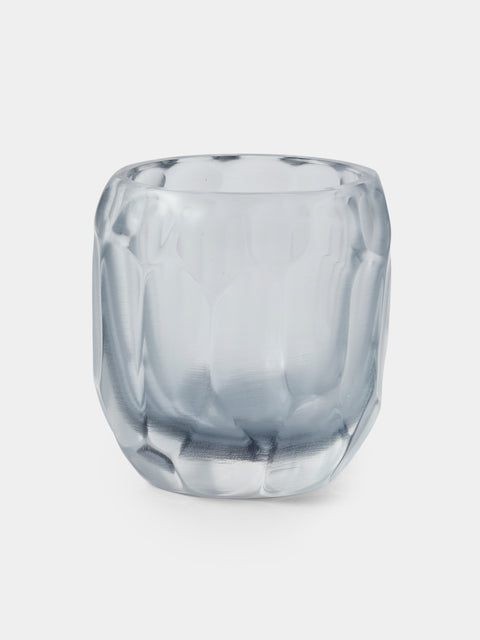 Micheluzzi Glass - Rullo Acciaio Bamboo Hand-Blown Murano Glass Vase (4.5in/12cm) - Blue - ABASK - 