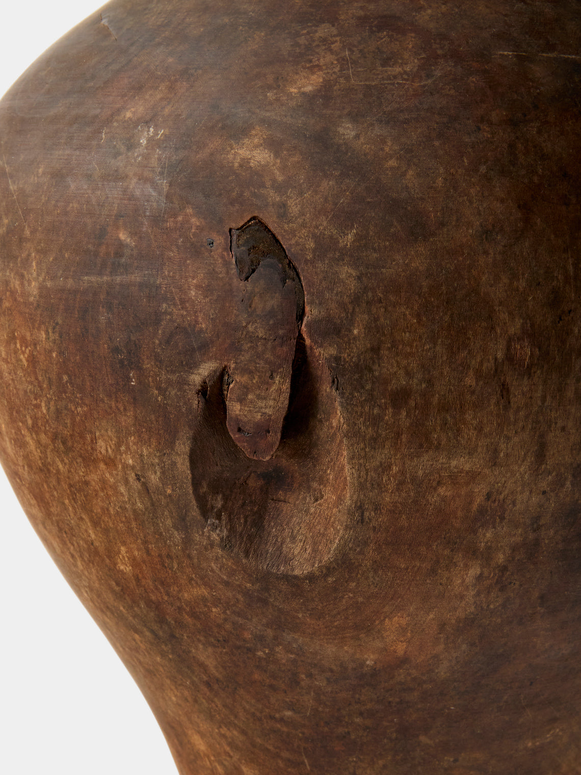Iida Woodturning - Hand-Turned Earth-Finish Cherry Wood Vase (14.5in/37.5cm) - Brown - ABASK