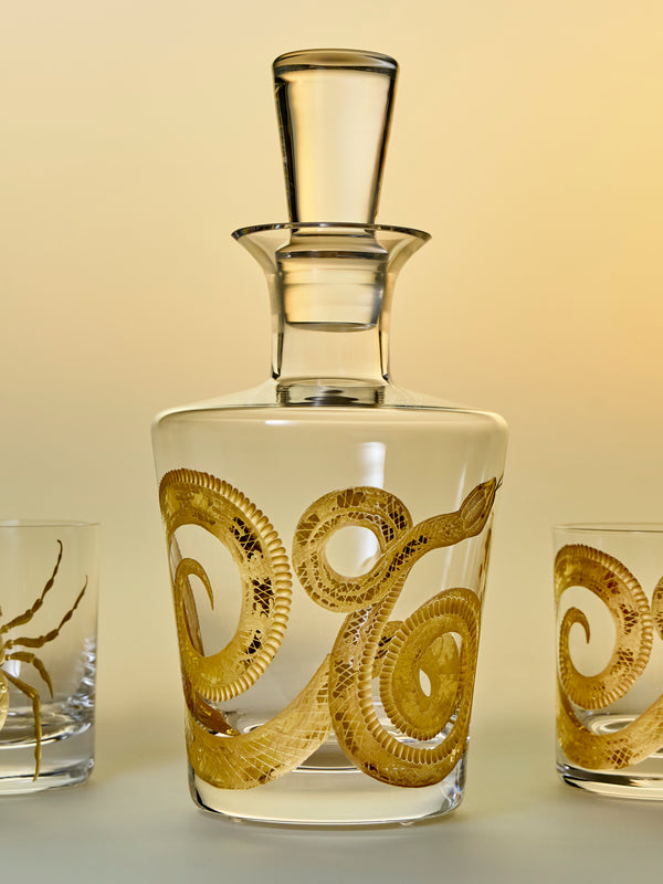 Artel - Cabinet of Curiosities Hand-Engraved Gilded Crystal Decanter - Gold - ABASK
