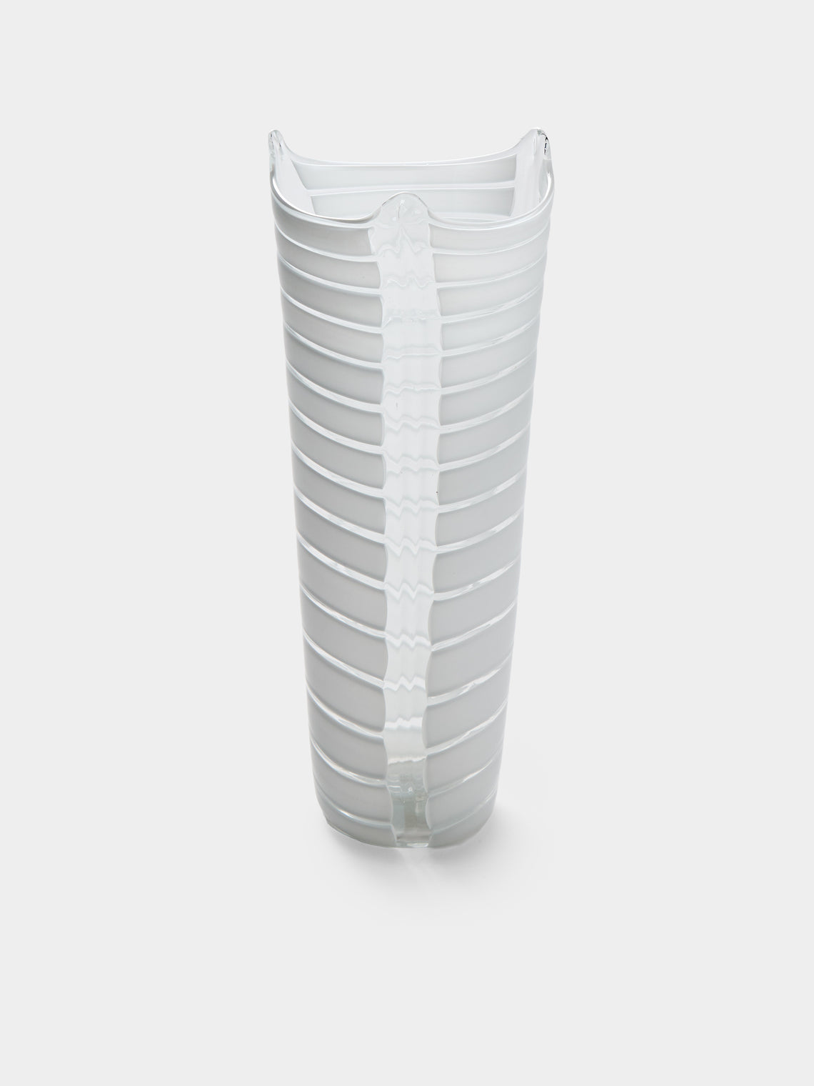 Antique and Vintage - 1970s Angel Wing Glass Vase (12.5in/32cm) - White - ABASK - 