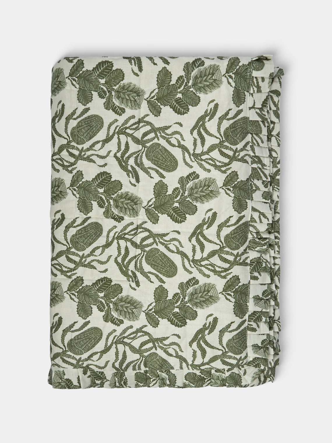 Volga Linen - Cape Botanical Linen Quilt (79in/2m) - Multiple - ABASK