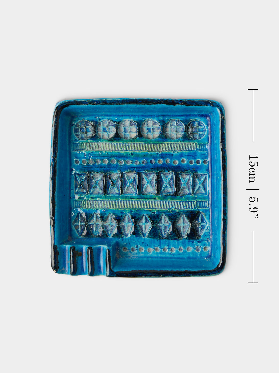 Antique and Vintage - 1970s Bitossi Ceramiche Rimini Blu Ceramic Ashtray - Blue - ABASK