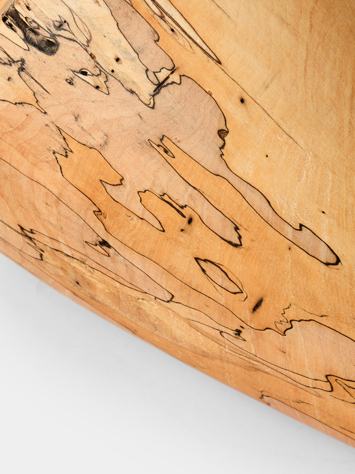Iida Woodturning - Hand-Turned Spalted Maple Oil-Finish Vase (11.5in/29cm) - Brown - ABASK