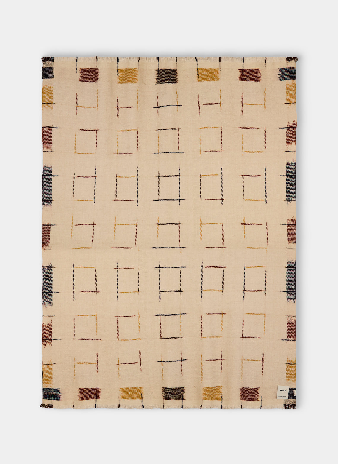 Me & K - Ikat Cashmere Throw (67in/1.7m) - Cream - ABASK - 