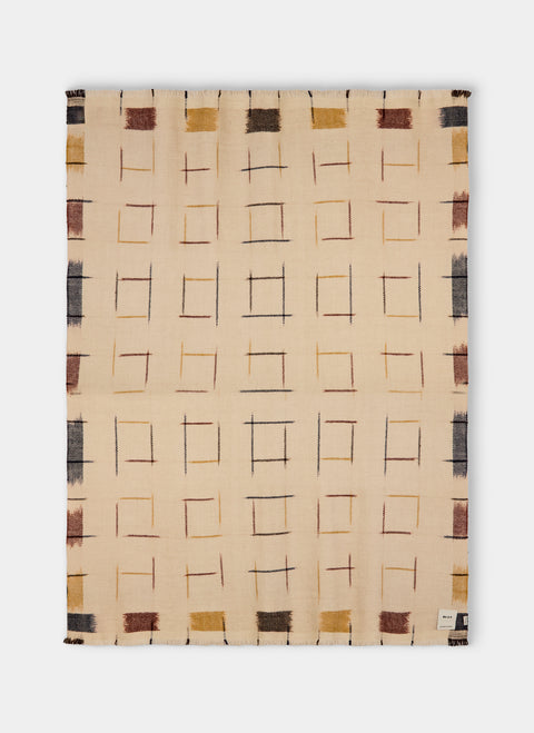 Me & K - Ikat Cashmere Throw (67in/1.7m) - Cream - ABASK - 