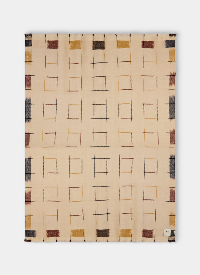 Me & K - Ikat Cashmere Throw (67in/1.7m) - Cream - ABASK - 