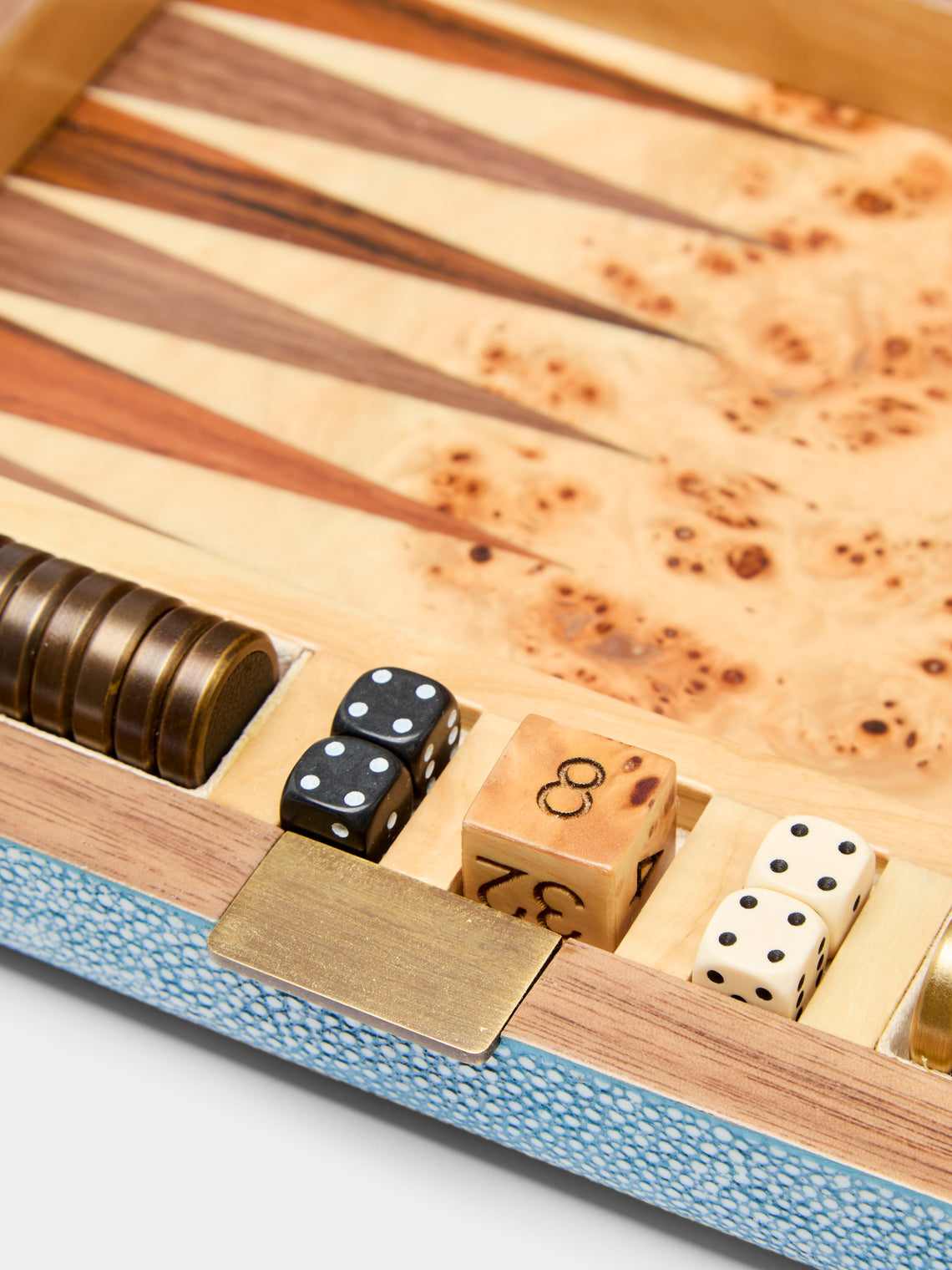 Faux Shagreen Travel Backgammon Set