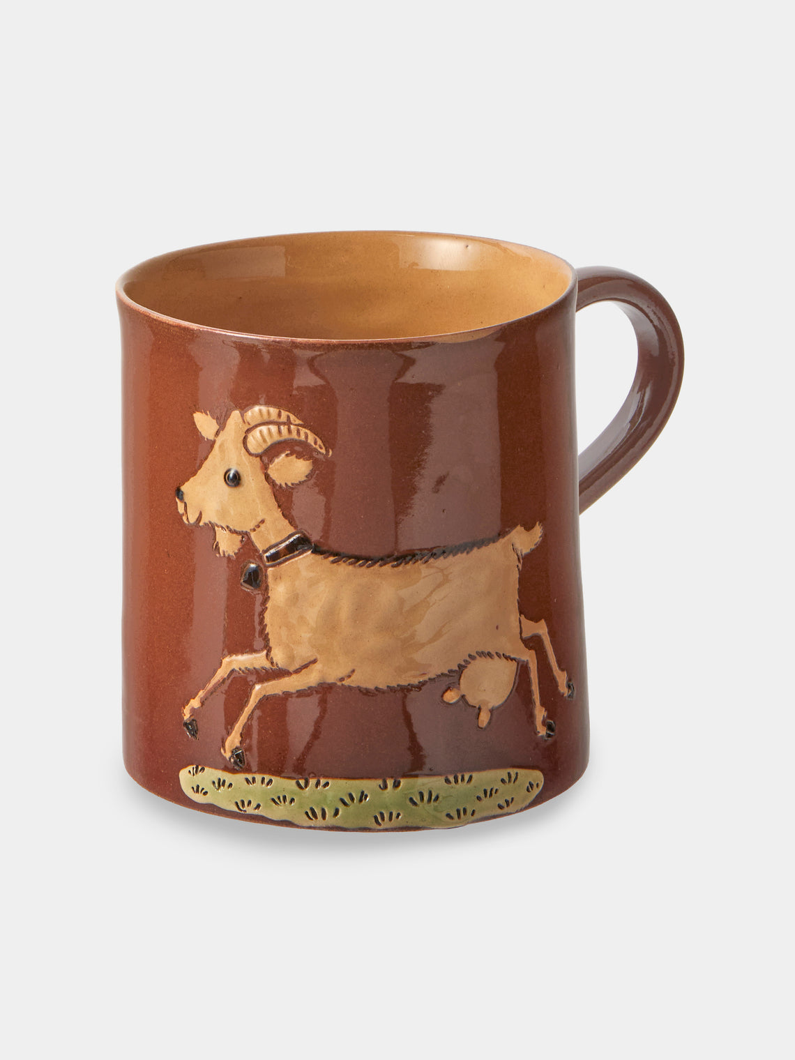 Poterie d’Évires - Animals Hand-Painted Ceramic Mugs (Set of 4) - Light Brown - ABASK