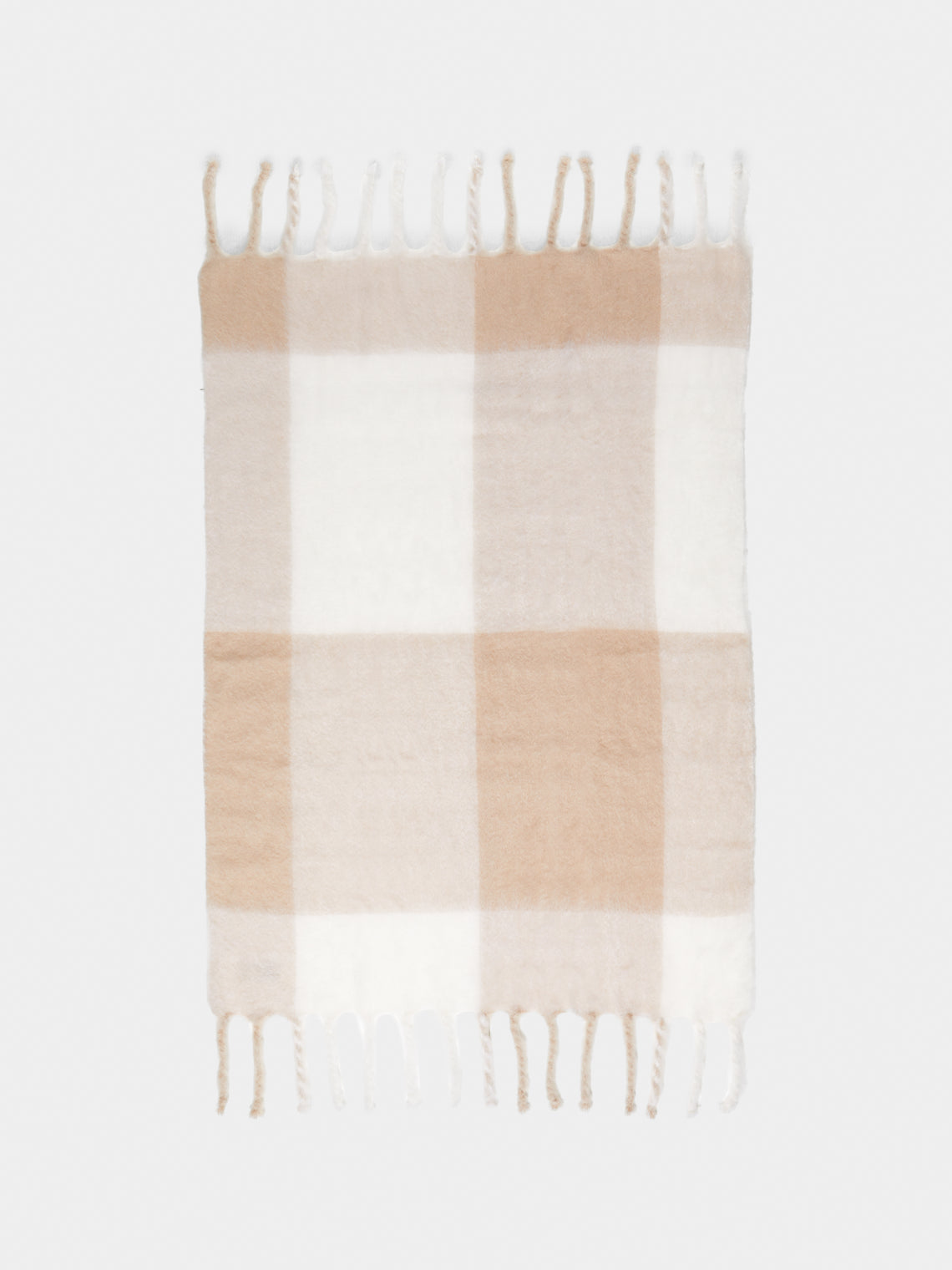 Lena Rewell - Relax Handwoven Mohair Blanket (71in/1.8m) - White - ABASK