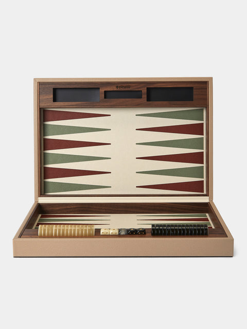 Pinetti - Leather Backgammon Set - Brown - ABASK - 