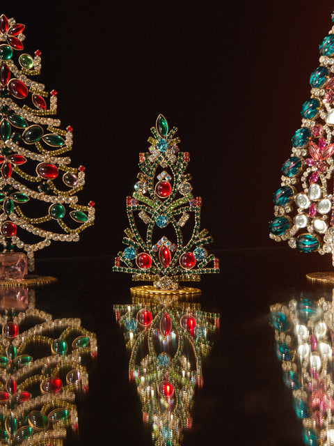 Antique and Vintage - 1930s Czech Gablonzer Jewelled Small Christmas Tree -  - ABASK