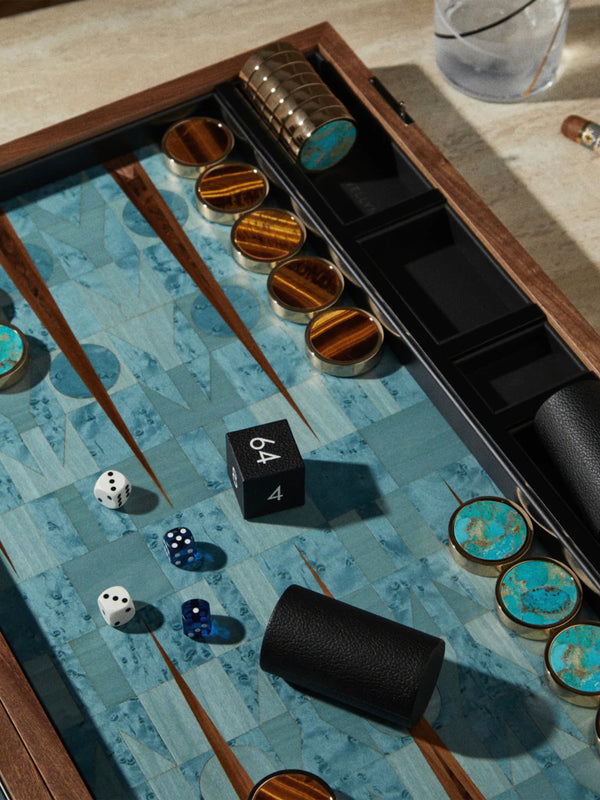Alexandra Llewellyn - Geometrix Marquetry Tournament Backgammon Set -  - ABASK