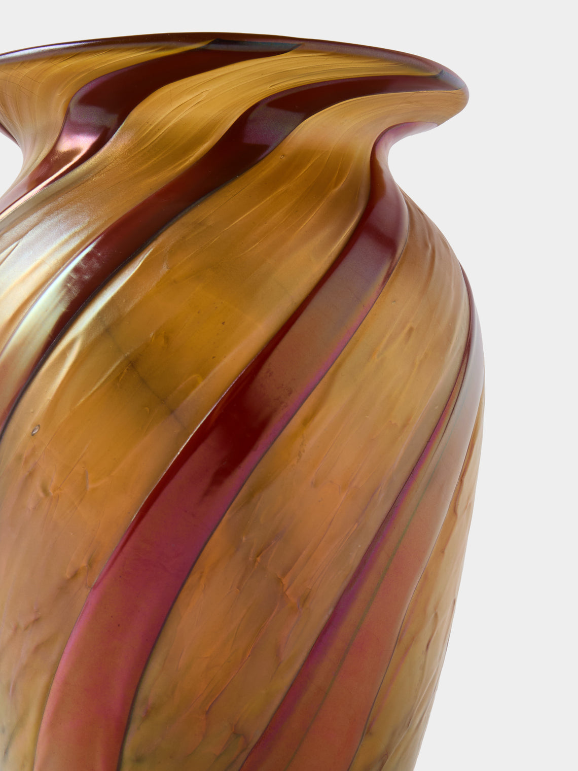 Antique and Vintage - 1950s Murano Glass Vase (9in/23cm) - Gold - ABASK
