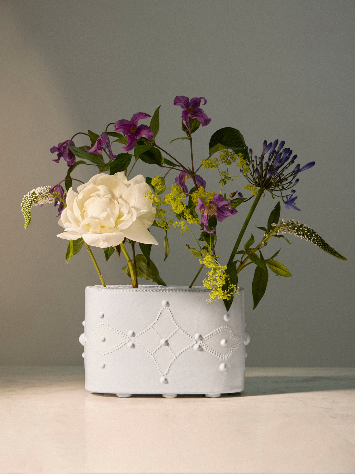 Emily Mitchell - Hand-Built Ceramic Bough Vase - White - ABASK