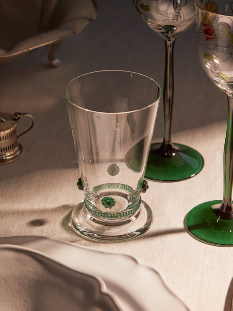 Theresienthal - Bacchus Hand-Blown Crystal Water Glass (Set of 2) - Green - ABASK