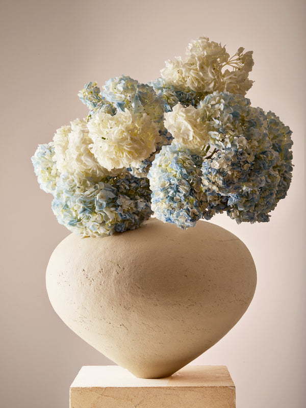 Sara Bergami - Hand-Formed Stoneware Vase (17.5in/45cm) - Beige - ABASK