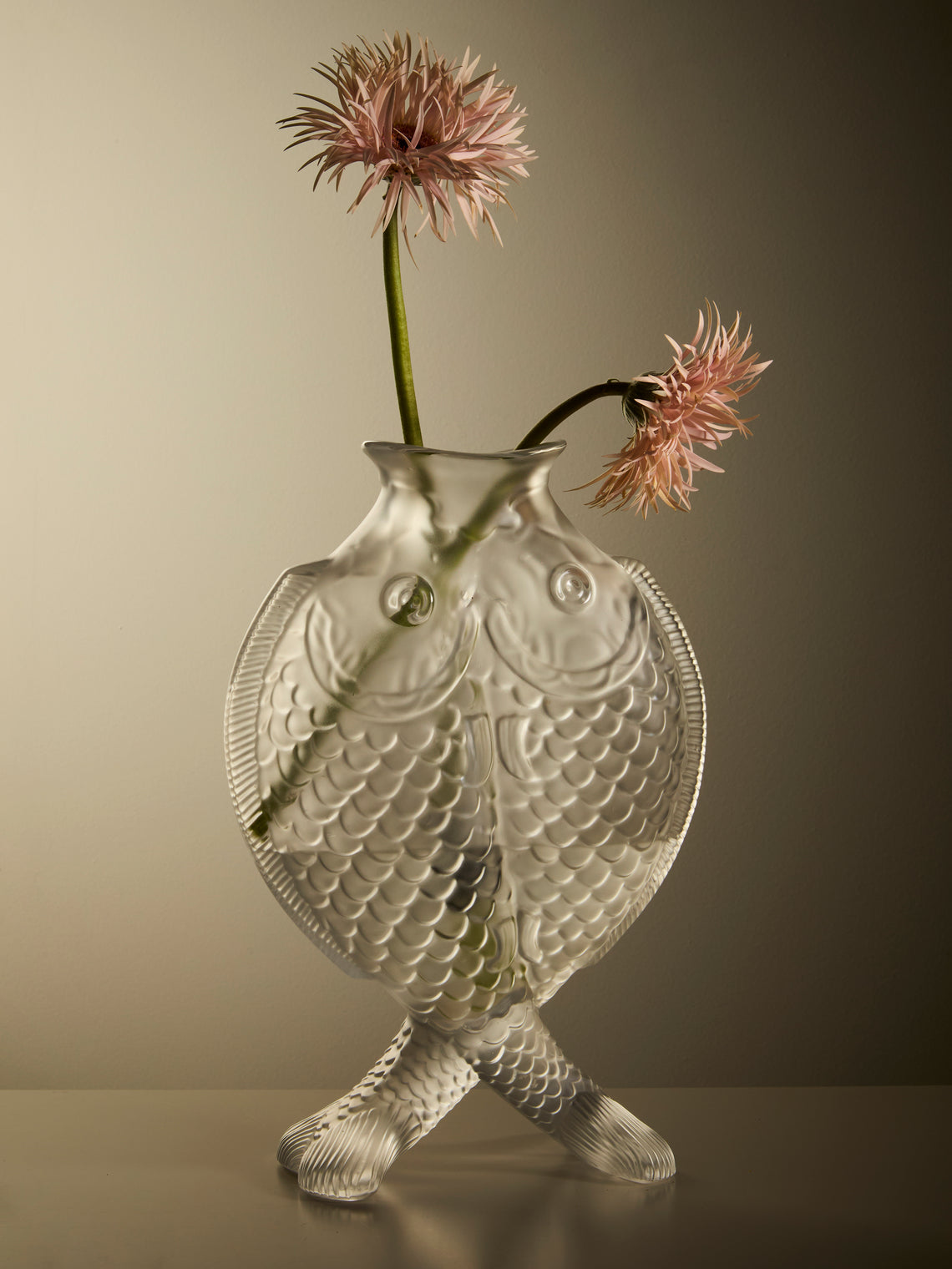 Antique and Vintage - 20th-Century Christofle Fish Crystal Vase (13.5in/34cm) - Clear - ABASK