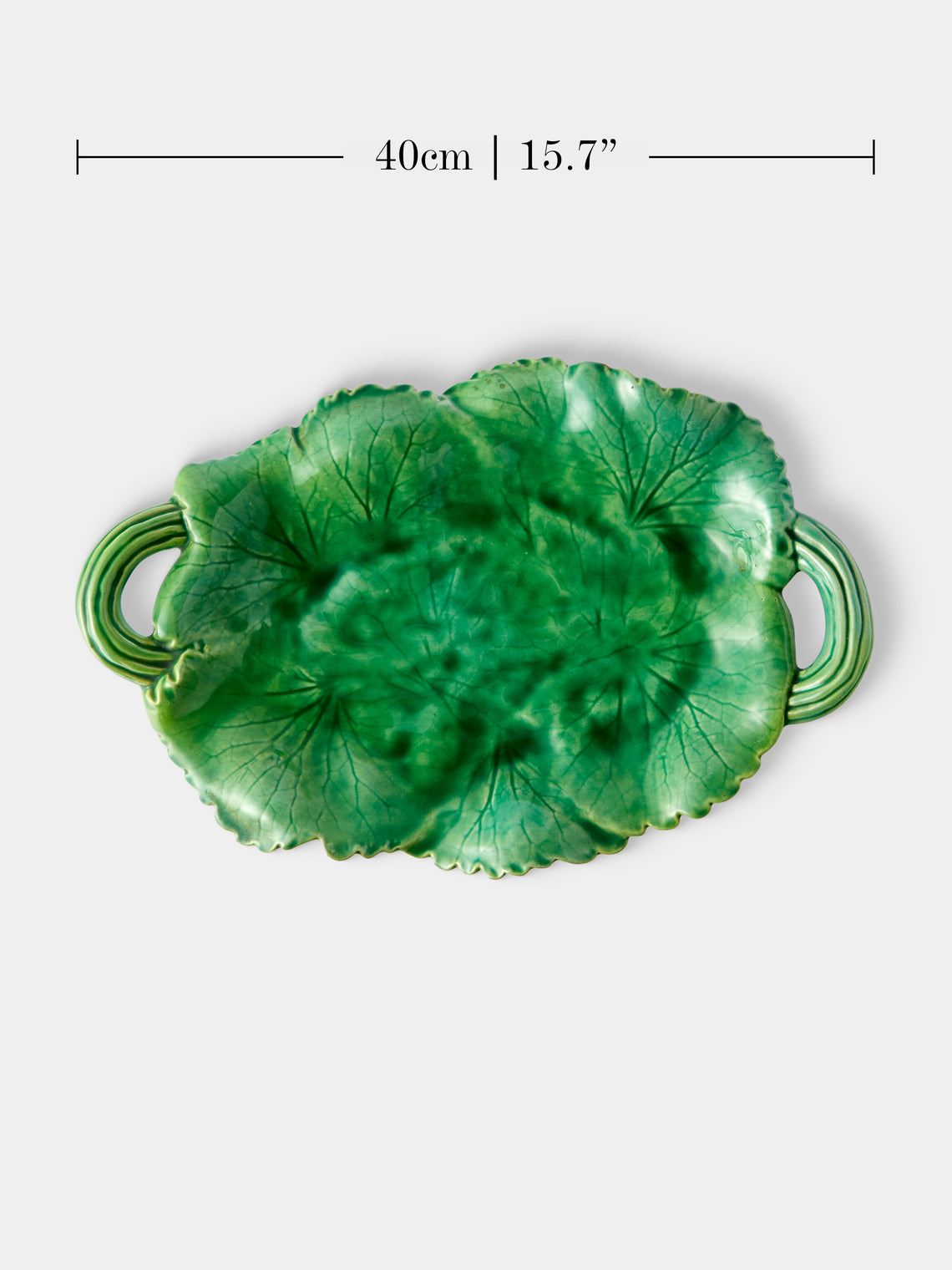 Antique and Vintage - 1950s Pol Chambost Ceramic Leaf Tray - Green - ABASK