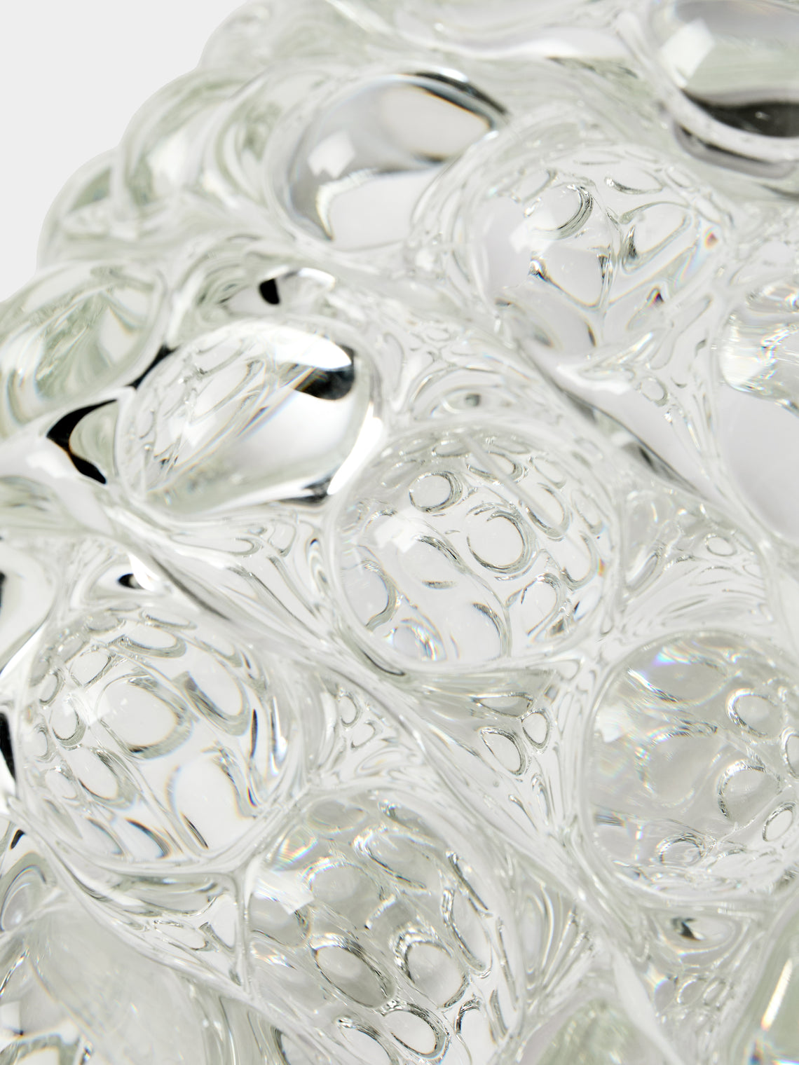 Yali Glass - Boboli Hand-Blown Murano Glass Vase (8.5in/22cm) - Clear - ABASK