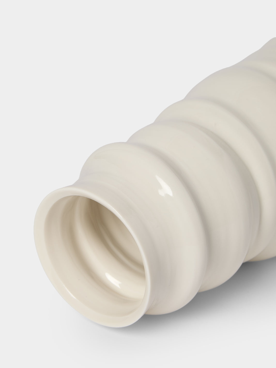 Johanne Coker - No. 4 Hand-Thrown Porcelain Vase (18in/46cm) - White - ABASK