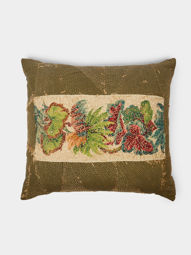 By Walid - 19th-Century French Needlepoint Wool Cushion -  - ABASK - 